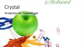  Presentation with border education - Cool new slides with school tools border over white backdrop and a white colored foreground