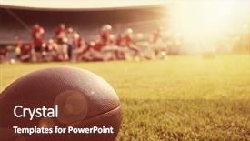  Presentation with football players field - Audience pleasing slide deck consisting of fall college - american football on the field backdrop and a tawny brown colored foreground
