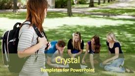  Presentation with university - Colorful PPT layouts enhanced with fall college - group of university students stuying backdrop and a tawny brown colored foreground