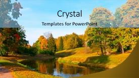  Presentation with weather - Cool new slides with warm color - beautiful autumn park at sunny backdrop and a arctic colored foreground