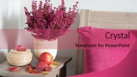  Presentation with colorful flower - Theme having fall color - colorful cushion cozy home bedroom background and a red colored foreground