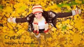  Presentation with fall colors - Presentation theme having fall colors celebrating coming background and a gold colored foreground