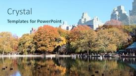  Presentation with fall colors - Cool new presentation theme with fall colors in central park manhattan new york city backdrop and a arctic colored foreground