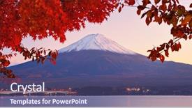  Presentation with fall colors - Audience pleasing slide deck consisting of fall colors in japan backdrop and a ocean colored foreground