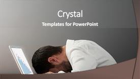  Presentation with fall down - Beautiful presentation design featuring fall down - businessman sleeping on the keyboard backdrop and a gray colored foreground