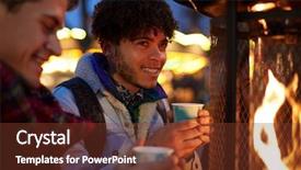  Presentation with fall festival - Audience pleasing PPT layouts consisting of fall festival - male friends drinking mulled wine backdrop and a tawny brown colored foreground