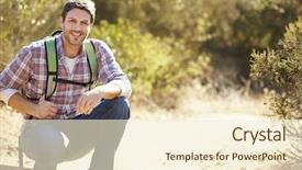  Presentation with hiking - PPT theme having fall fitness - portrait of man hiking background and a  colored foreground