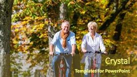  Presentation with man joined woman - Theme enhanced with fall fitness - senior couple man and woman background and a tawny brown colored foreground