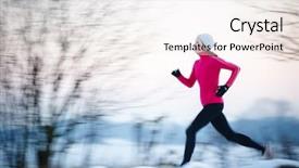  Presentation with outdoors - Theme enhanced with fall fitness - young woman running outdoors background and a white colored foreground