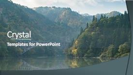  Presentation with fall foliage - Presentation design featuring fall foliage fukushima first bridge background and a ocean colored foreground