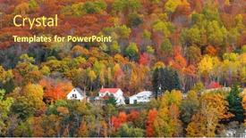  Presentation with fall mountains - Presentation theme having fall-foliage-in-quebec-mountains background and a tawny brown colored foreground