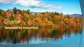  Presentation with fall mountains - PPT layouts consisting of fall-foliage-on-the-mountains background and a tawny brown colored foreground