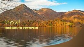  Presentation with fall mountains - Beautiful presentation featuring fall-foliage-on-the-mountains backdrop and a tawny brown colored foreground