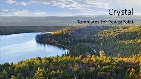  Presentation with fall lake - PPT layouts consisting of fall forest and lake background and a light blue colored foreground