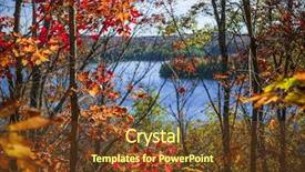  Presentation with fall lake - Audience pleasing presentation consisting of fall forest framing scenic autumn backdrop and a tawny brown colored foreground