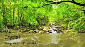  Presentation with forest stream - Cool new presentation with mechanical engineering - portrait of industrial repairman backdrop and a navy blue colored foreground