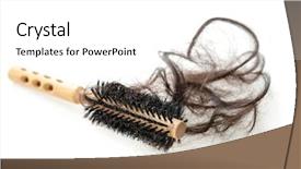  Presentation with hair brush - Slide deck with fall ill - hairloss problem brush with lost background and a white colored foreground