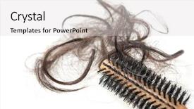  Presentation with hair brush - Colorful PPT theme enhanced with fall ill - hairloss problem brush with lost backdrop and a light gray colored foreground