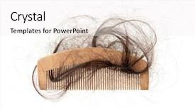  Presentation with flat lay of female sport - Presentation theme with fall ill - hairloss problem flat lay comb background and a white colored foreground