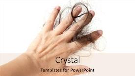  Presentation with lost - Presentation featuring fall ill - human hand with lost hair background and a coral colored foreground