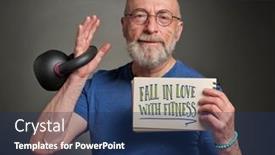  Presentation with 60s - Presentation theme with fall-in-love-with-fitness background and a ocean colored foreground