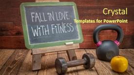  Presentation with inspirational - Presentation theme consisting of fall-in-love-with-fitness background and a  colored foreground