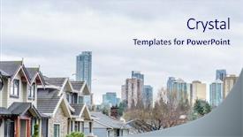  Presentation with neighborhood - Slides with fall in the north america background and a sky blue colored foreground