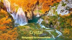  Presentation with waterfalls - Audience pleasing slide deck consisting of waterfalls plitvice lakes national park backdrop and a tawny brown colored foreground