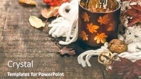  Presentation with fall leaves - Colorful slide set enhanced with fall-leaves-for-an-autumn backdrop and a violet colored foreground