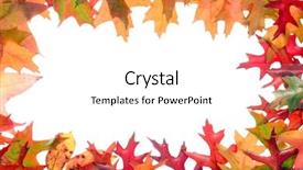  Presentation with fall leaves - Colorful presentation theme enhanced with fall leaves frame on white backdrop and a  colored foreground