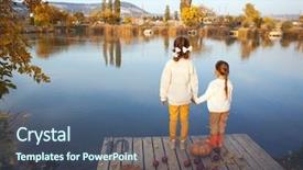  Presentation with fall lake - Beautiful presentation featuring fall lifestyle portrait of children backdrop and a ocean colored foreground