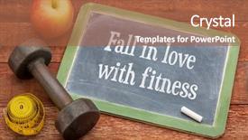  Presentation with barn wood - Audience pleasing theme consisting of fall in love with fitness backdrop and a red colored foreground