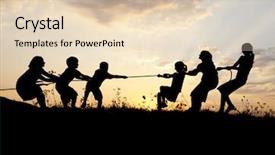  Presentation with children playing - Presentation design consisting of fall night skies - group of happy children playing background and a lemonade colored foreground