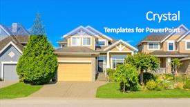  Presentation with north america - Slides enhanced with fall night skies - perfect neighborhood houses in suburb background and a  colored foreground