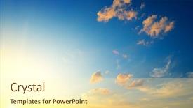  Presentation with sun rays on blue sky - Slide deck having fall night skies - scenic sunset with sun rays background and a cream colored foreground