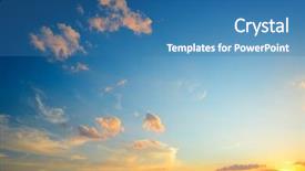  Presentation with sky sun - Colorful presentation theme enhanced with fall night skies - scenic sunset with sun rays backdrop and a teal colored foreground