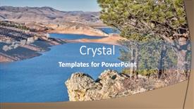  Presentation with fall lake - Colorful slides enhanced with fall-or-winter-scenery backdrop and a teal colored foreground