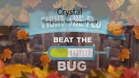  Presentation with fall prevention - Colorful PPT theme enhanced with fall prevention - autumn leaves pattern against view backdrop and a light blue colored foreground