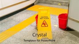  Presentation with fall prevention - PPT layouts consisting of fall prevention - caution wet floor sign background and a yellow colored foreground