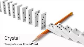  Presentation with fall prevention - Cool new PPT theme with fall prevention - dominoes with pencil isolated backdrop and a white colored foreground