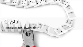  Presentation with octopus on isolated white - Theme featuring fall prevention - dominoes with pliers isolated background and a white colored foreground