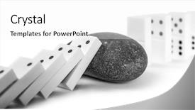  Presentation with fall prevention - Amazing presentation having fall prevention - dominoes with rock isolated backdrop and a white colored foreground