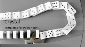  Presentation with grey - PPT layouts with fall prevention - dominoes with wrench on grey background and a light gray colored foreground