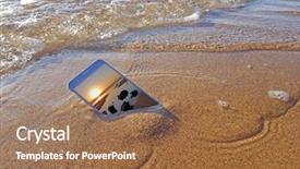  Presentation with fall prevention - Amazing PPT theme having fall prevention - mobile phone dropped backdrop and a coral colored foreground