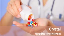  Presentation with fall prevention - Presentation having fall prevention - pills tablets and drugs pouring background and a coral colored foreground