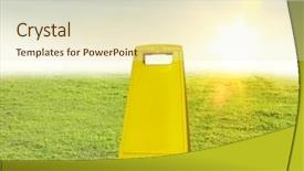  Presentation with fall prevention - Beautiful presentation featuring fall prevention - sign skid backdrop and a soft green colored foreground