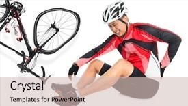  Presentation with fall down - Presentation with fall protection - asian biker fell down background and a soft green colored foreground