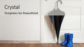  Presentation with black childrens babys hands - Amazing presentation theme having fall protection - black umbrella and gumboots backdrop and a light gray colored foreground