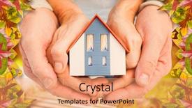  Presentation with scene - Amazing slide set having fall protection - couple holding small model house backdrop and a coral colored foreground