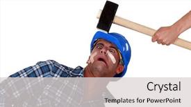  Presentation with fall protection - Amazing theme having fall protection - man being hit backdrop and a light gray colored foreground